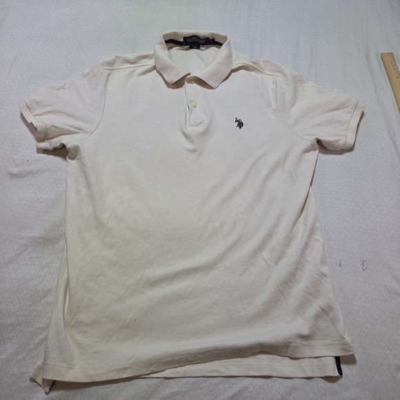 Polo Ralph Lauren Other - Polo Ralph Lauren Polo Shirt Men L Cream Short Sleeve Cotton Pique Pony Logo